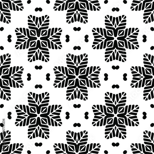 Vector seamless pattern. Modern stylish texture. Composition from regularly repeating geometrical elements. Vector illustrations. Black and white pattern.