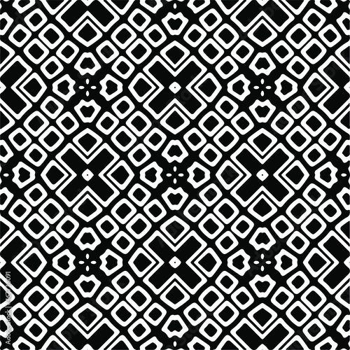  Vector seamless pattern. Modern stylish texture. Composition from regularly repeating geometrical elements. Vector illustrations. Black and white pattern.