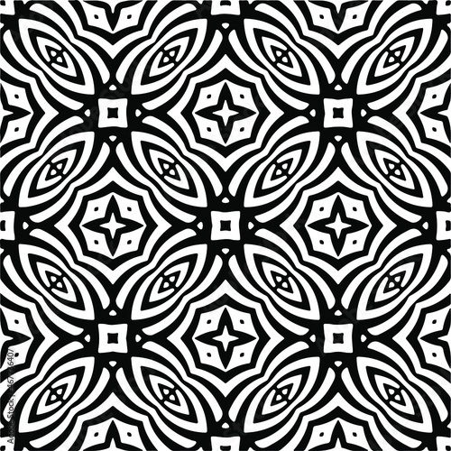 Vector seamless pattern. Modern stylish texture. Composition from regularly repeating geometrical elements. Vector illustrations. Black and white pattern.