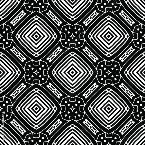 Vector seamless pattern. Modern stylish texture. Composition from regularly repeating geometrical elements. Vector illustrations. Black and white pattern.