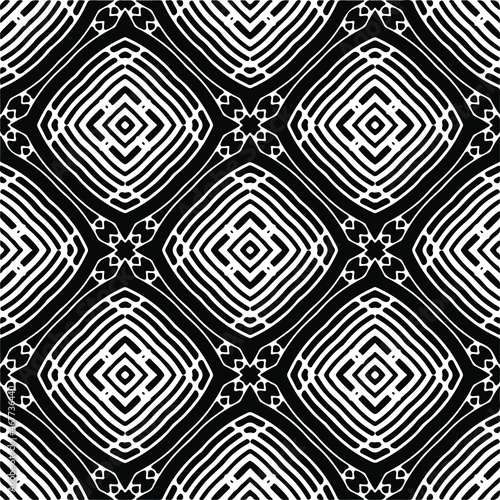 Vector seamless pattern. Modern stylish texture. Composition from regularly repeating geometrical elements. Vector illustrations. Black and white pattern.