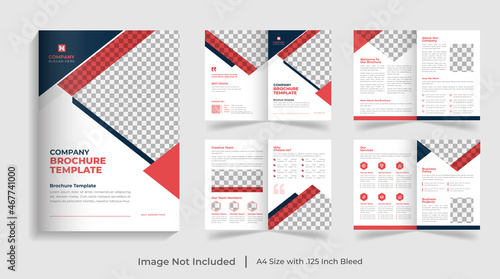 Corporate modern bi fold brochure template and company profile with creative shapes annual report design ,Multipurpose editable template
  photo