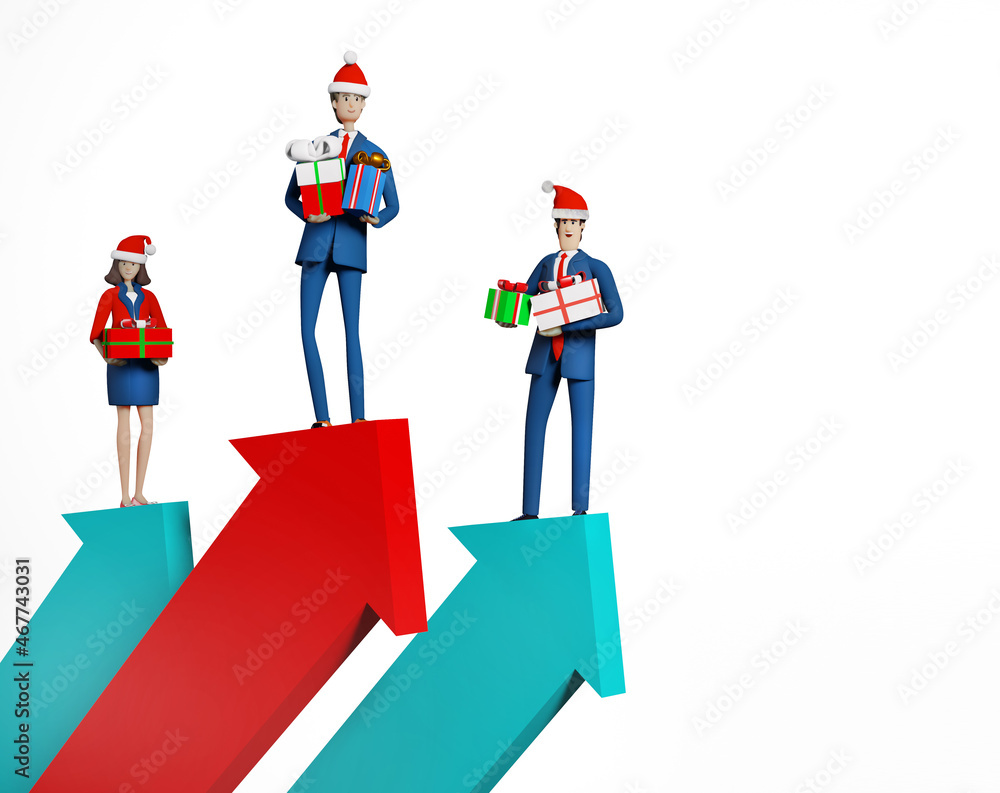 3D rendering illustration Business woman with lots of presents and Christmas gifts. Celebrating Christmas and new year in office, business and corporate life 3D rendering illustration Business woman with lots of presents and Christmas gifts. Celebrating Christmas and new year in office, business and corporate life