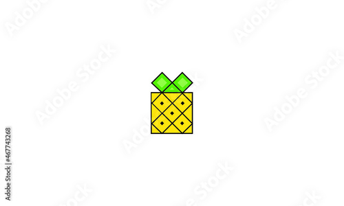 Creative Artistic Pineapple Fruit Logo Symbol Design Illustration 