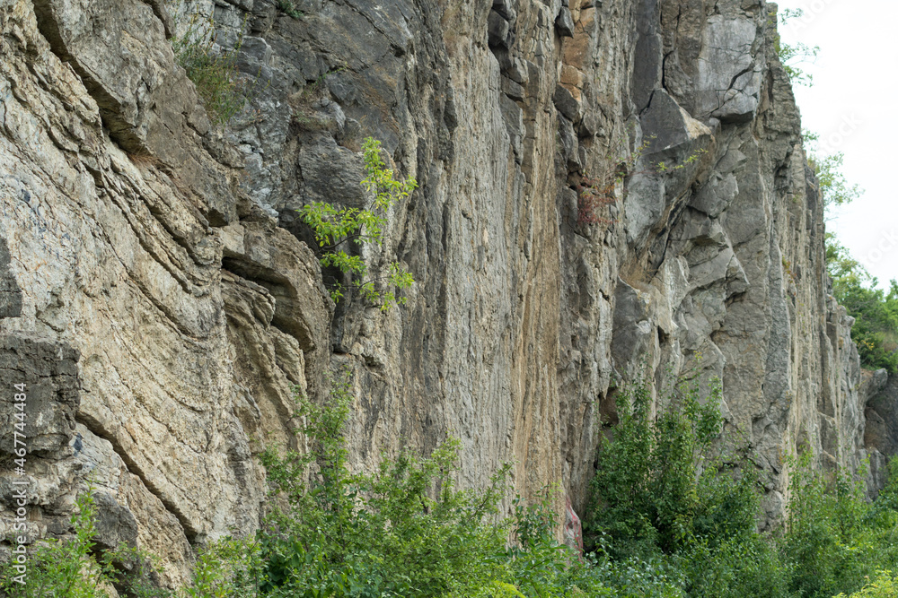 close up of a fold rock formation