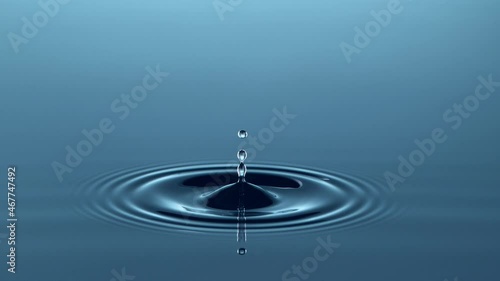Super slow motion of dripping water drop filmed with macro lens. Filmed on high speed cinema camera, 1000fps.