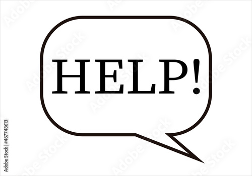 Bocadillo de hablar con la palabra ayuda.