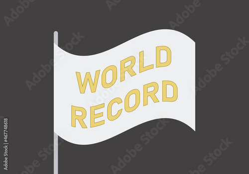 Bandera con palabra récord mundial dorado.