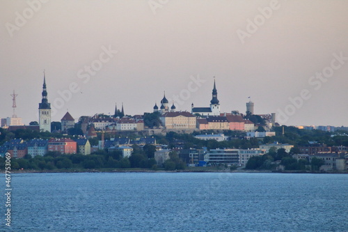 View of Tallinn in the evening from the sea © hlam70