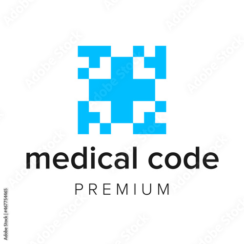 medical code logo icon vector template