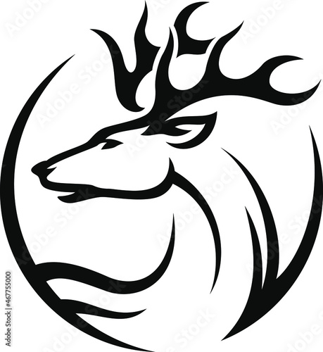Simple Line of Deer Logo Design