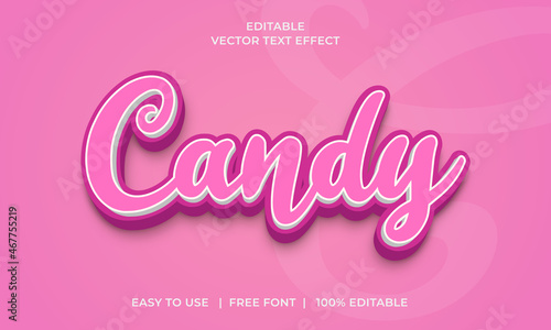 Candy 3d editable text effect Premium Vector © bdRobin