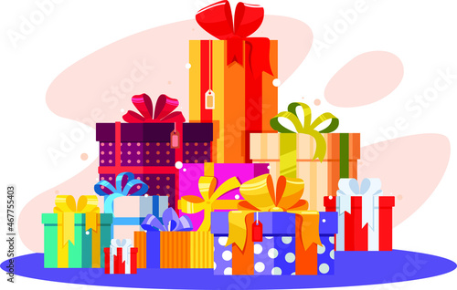 gift boxes with ribbon