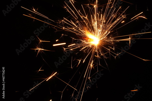 Indian festival celebration with Burning sparklers.