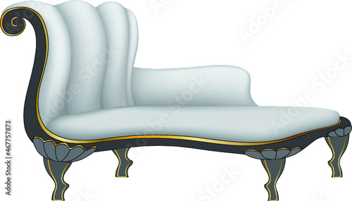 retro daybed, armchair isolated on white, vector illustration