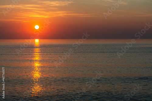 Fiery sunset on the sea