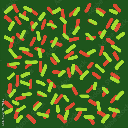 a dash pattern for the holiday. abstract with small doses, retro red-green texture quickly hand-drawn. the lines are short and of different lengths in different directions, often distributed over a da