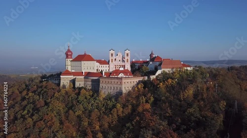 Aerial view of Gottweig Abbey, Austria photo