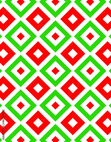 Simple Christmas Seamless Pattern with Geometric Motifs