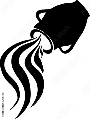 Aquarius vector zodiac sign symbol on the white isolated background. 