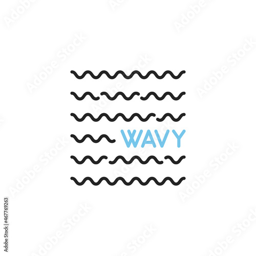 thin line wavy logo like water wave icon