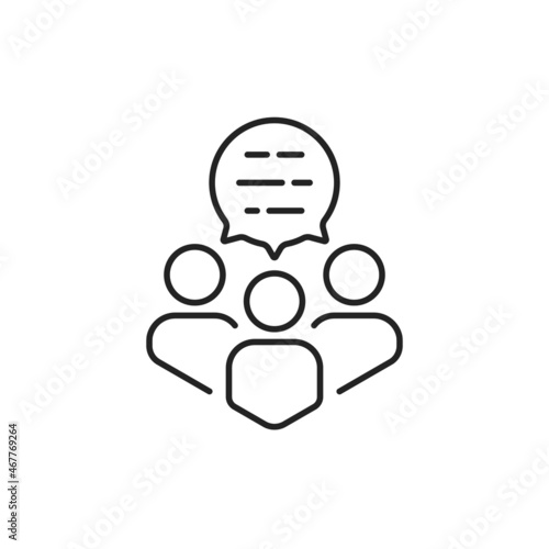 thin line teamwork icon like virtual webinar or chatroom