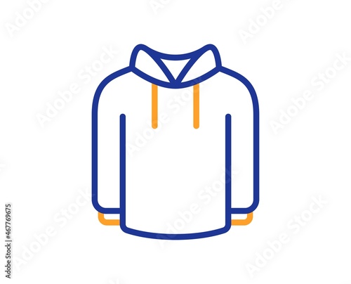 Hoody line icon. Hoodie wear sign. Hooded sweatshirt symbol. Colorful thin line outline concept. Linear style hoody icon. Editable stroke. Vector