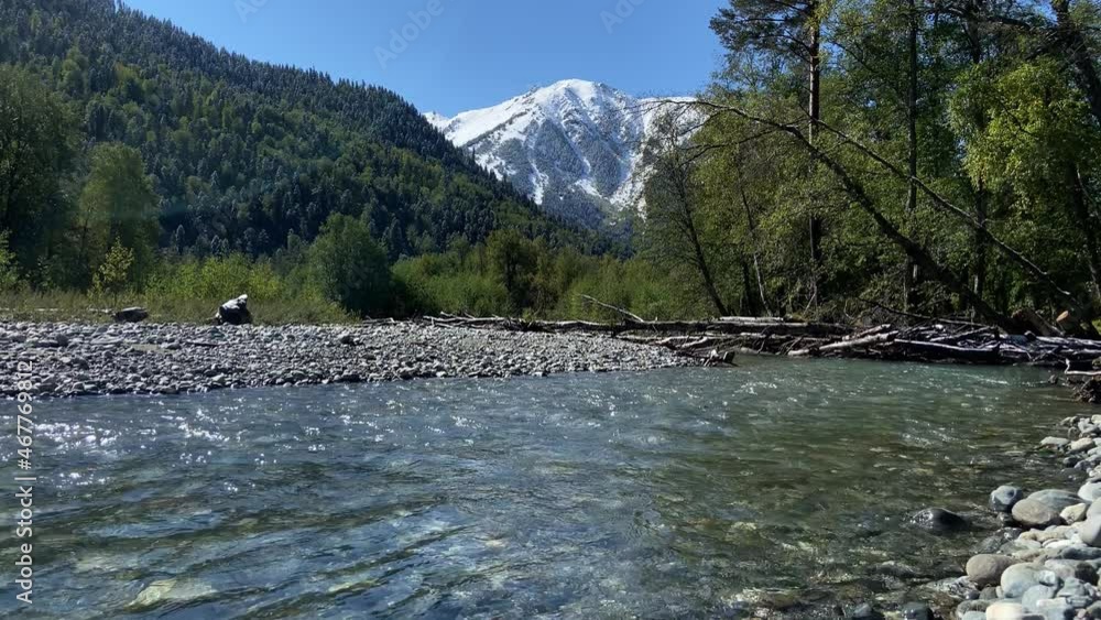Beautiful mountains of the North Caucasus in the autumn season, Arkhyz, Karachay-Cherkessia. valley of the river Psysh Beautiful mountains of the North Caucasus in the autumn season, Arkhyz, Karachay-Cherkessia. valley of the river Psysh