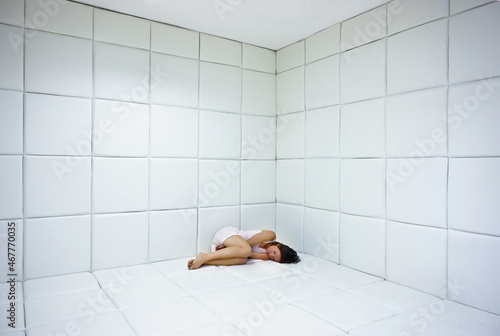 A young woman in a psychiatric hospital