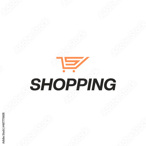 shopping vector logo design. logo template
