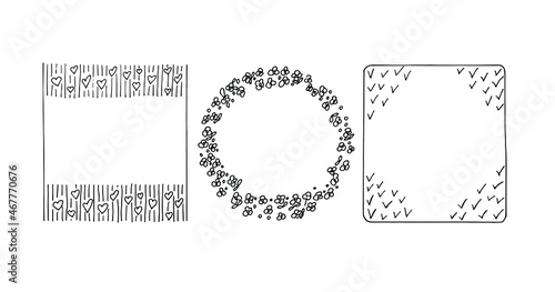Picture framers set element hand draw vector