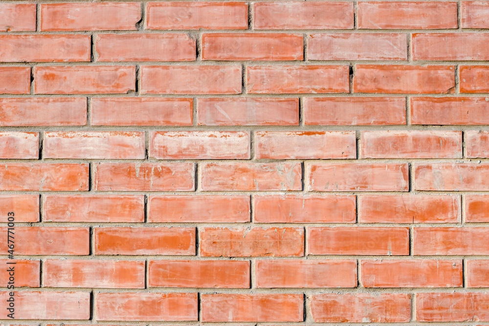 Obraz premium Empty red horizontal brick wall pattern background