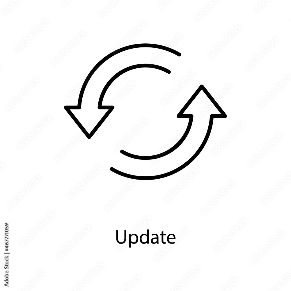Update Trendy solid icon isolated on white and blank background for your design Update Trendy solid icon isolated on white and blank background for your design