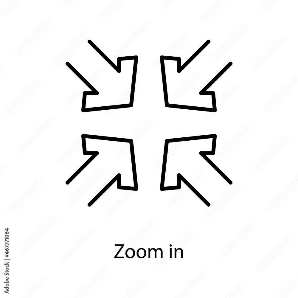 Zoom in Trendy solid icon isolated on white and blank background for your design Zoom in Trendy solid icon isolated on white and blank background for your design