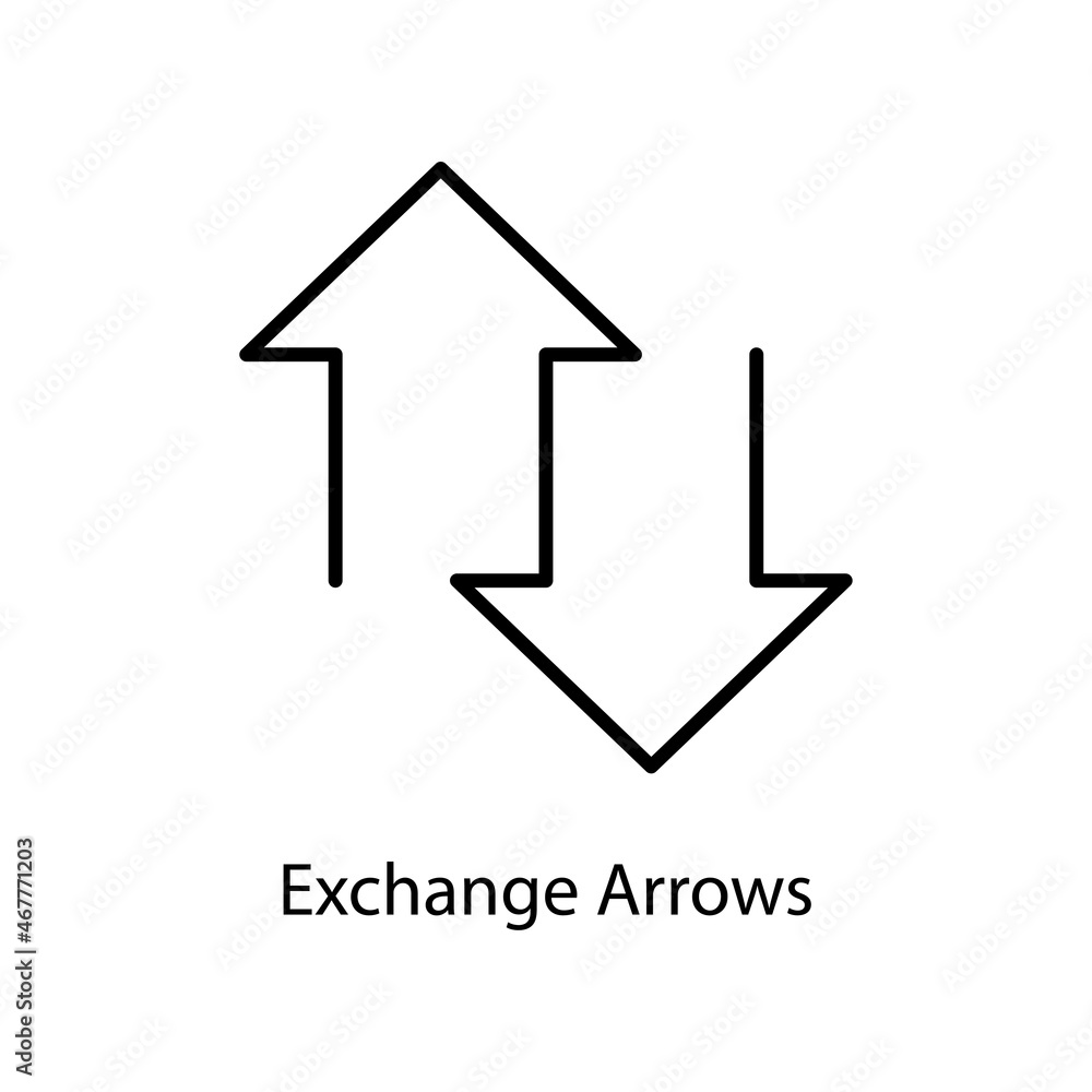 Exchange Arrows Trendy solid icon isolated on white and blank background for your design Exchange Arrows Trendy solid icon isolated on white and blank background for your design
