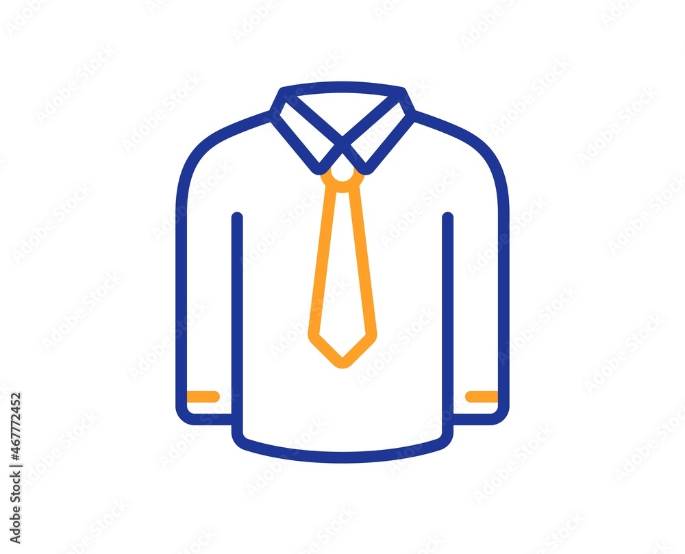 Shirt line icon. Male dress shirt sign. Business wear symbol. Colorful thin line outline concept. Linear style shirt icon. Editable stroke. Vector Shirt line icon. Male dress shirt sign. Business wear symbol. Colorful thin line outline concept. Linear style shirt icon. Editable stroke. Vector