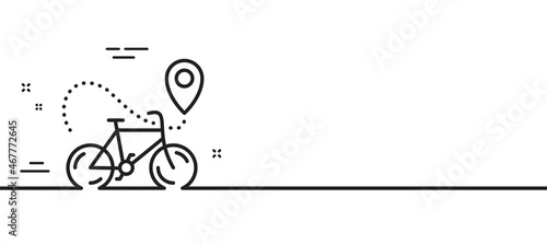 Bike delivery line icon. Contactless order sign. Package delivery symbol. Minimal line illustration background. Bike delivery line icon pattern banner. White web template concept. Vector
