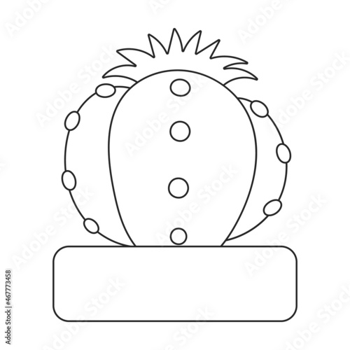 Houseplant cacti vector outline icon. Vector illustration cactus on white background. Isolated outline illustration icon houseplant cacti.
