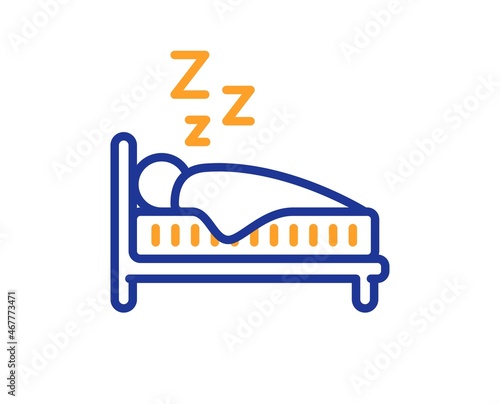 Sleep line icon. Night rest bed sign. Human bedtime symbol. Colorful thin line outline concept. Linear style sleep icon. Editable stroke. Vector