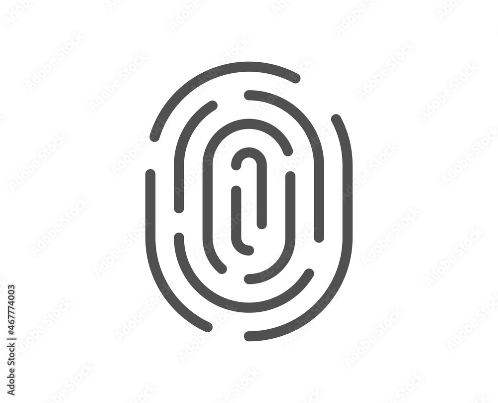 Fingerprint line icon. Finger print scan sign. Biometric identity symbol. Quality design element. Linear style fingerprint icon. Editable stroke. Vector Fingerprint line icon. Finger print scan sign. Biometric identity symbol. Quality design element. Linear style fingerprint icon. Editable stroke. Vector