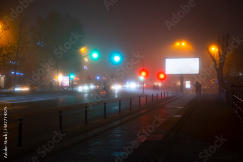 night traffic in the city