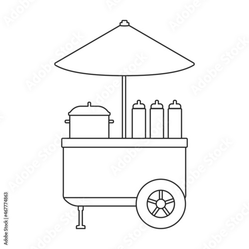 Food trailer vector icon.Outline vector icon isolated on white background food trailer.
