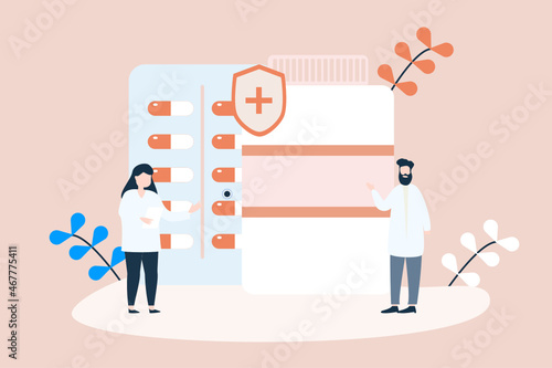 Health insurance concept. Rx medical prescription. The doctor writes signature in recipe Healthcare and medical service.