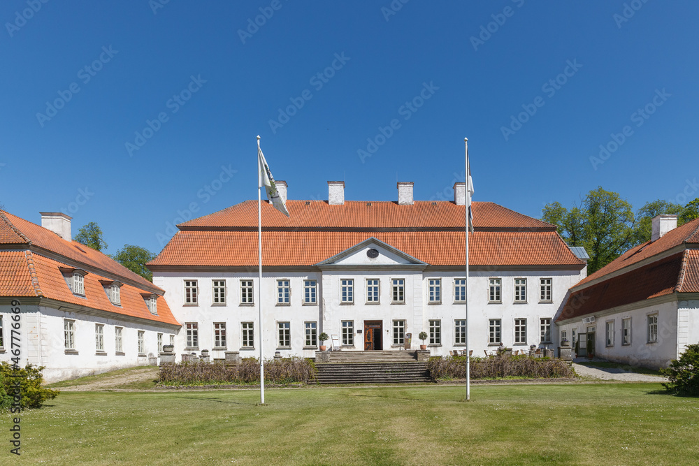 Fototapeta premium Suuremoisa is grandest baroque manor ensemble in Estonia. Was erected in 1755-60 by the Stenbock family. Hiiumaa, Estonia