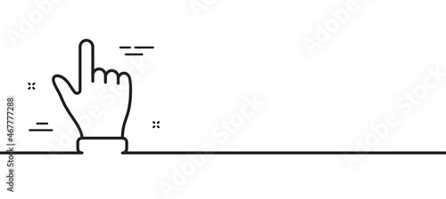 Click hand line icon. One finger palm sign. Direction gesture symbol. Minimal line illustration background. Click hand line icon pattern banner. White web template concept. Vector