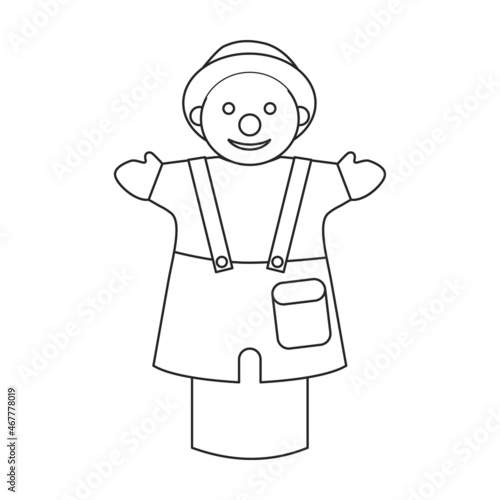 Theater puppets vector icon.Outline vector icon isolated on white background theater puppets.