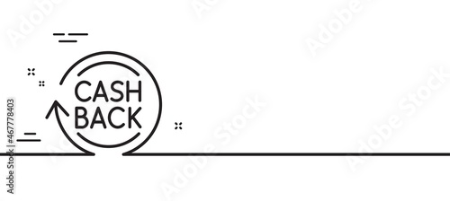 Cashback service line icon. Money transfer sign. Rotation arrow symbol. Minimal line illustration background. Cashback line icon pattern banner. White web template concept. Vector