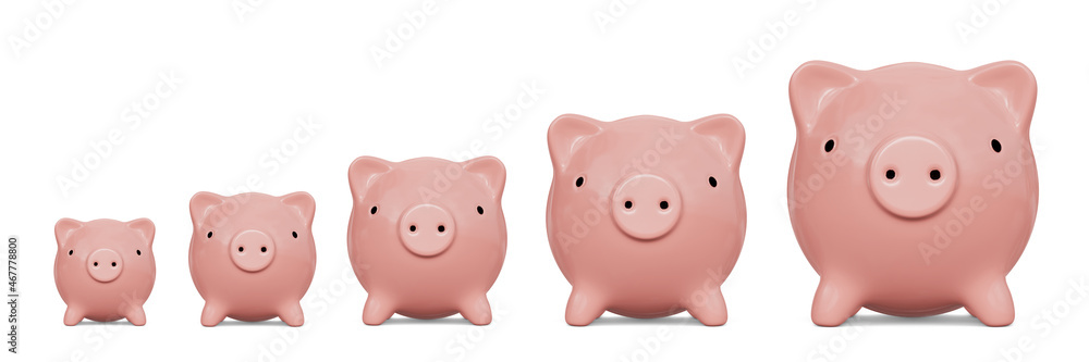 Piggy bank isolated on white background. Saving concept Piggy bank isolated on white background. Saving concept