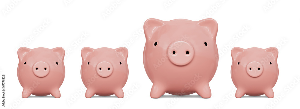 Piggy bank isolated on white background. Saving concept Piggy bank isolated on white background. Saving concept