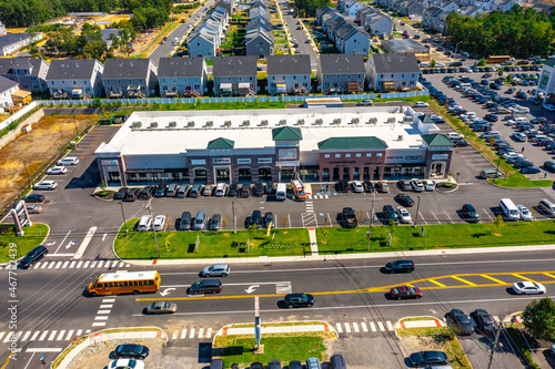aerial image of a shopping outlet